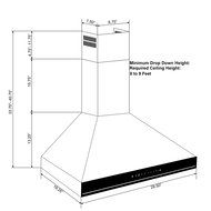 Golden Vantage 30&ldquo; Stainless Steel Wall Mount Black Surface LED Light Strip Lamp Touch Control Kitchen Cooking... N4