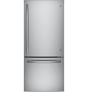 GE GBE21DSKSS Energy Star Qualified Bottom-Freezer Refrigerator with 20.9 Cu. Ft. Capacity, Stainless Steel