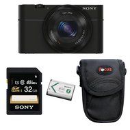 Sony DSC-RX100 Digital Camera (Black) with 32GB Accessory Bundle
