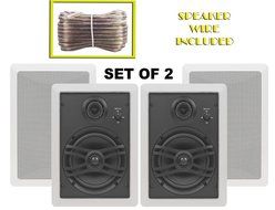 Yamaha Custom Easy-to-install In-Wall Flush Mount 3-Way 150 watts Natural Sound Speaker Set (Pair of 2) with a... N6