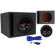 JVC CS-G1210 12&quot; 1200W 4-Ohm Car Subwoofer + Vented Sub Box Enclosure N6