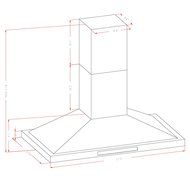 AKDY 48" Island Mount Stainless Steel Touch Screen Timer Display Light Powerful Motor Kitchen Cooking Range Hood N7