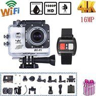 2&quot; LCD HD 1080P Wifi 16MP Action Camera Waterproof 4K Video DV Cam Remote K5D0