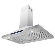 AKDY 48" Island Mount Stainless Steel Touch Screen Timer Display Light Powerful Motor Kitchen Cooking Range Hood N8