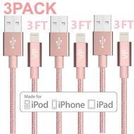Lightning Cable, VP 2Pack 10 FT iPhone Charger Cord nylon braided for Apple iphone SE, iPhone 7, 6s, 6s+, 6+,... N11