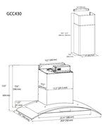 Ancona GCC430 Wall-Mounted Glass Canopy Style Convertible Range Hood, 30-Inch, Stainless Steel N5