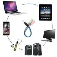 ENVEL 3.5mm Jack Cable Adapter Kit Mutual Convertors for PC headset and Smartphone Tablet Earphone with Headphone... N7