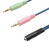 ENVEL 3.5mm Jack Cable Adapter Kit Mutual Convertors for PC headset and Smartphone Tablet Earphone with Headphone... N8