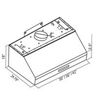 CAVALIERE 42" Under Cabinet / Wall Mounted Stainless Steel Kitchen Range Hood w/Remote Control AP238-PS81-42 N3