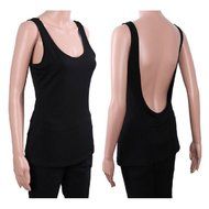 Banggood Women Summer back Deep-V Cotton T-Shirts Tank Top round neck