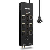 BESTEK 12-Outlet Power Strip Surge Protector 6-Foot Cord with Dual Smart USB and Ethernet / Cable / Satellite... N11