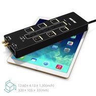BESTEK 12-Outlet Power Strip Surge Protector 6-Foot Cord with Dual Smart USB and Ethernet / Cable / Satellite... N12