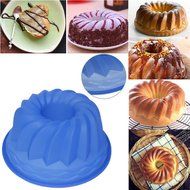 Silicone Swirl Bundt Ring Pan Shaped Cake Bread Pastry Silicone Mold Pan Bakeware Tray Mould Tool (Color: Sent... N3