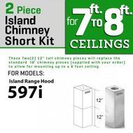 ZLINE 2-12 in.&nbsp;Short Chimney&nbsp;Pieces for 7 ft. to 8 ft. Ceilings