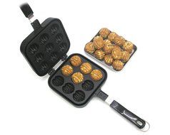 Taiyaki Walnut Shaped Waffle Maker (9 Walnut Waffles) with English Recipe N4