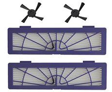 Neato Botvac High Performance Filter &amp; Side Brush - Replacement Kit Includes 2 High Performance Filter &amp; 2 Side... N2