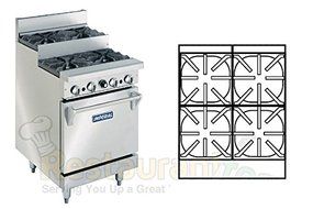 Imperial Commercial Restaurant Range 24" Step Up With 1 Standard Oven Propane Model Ir-4-Su