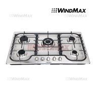 WindMax&reg; 34" Fashion Lines Stainless Steel 5 Burner Built-In Stoves Gas Cooktops Cooker N4