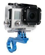 DURAGADGET Ultra-Strong Forged Aluminium Handlebar Mount in Blue For GoPro Hero 4 Session, HERO 4, 3+, 3, 2, 1...