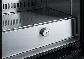 Summit SCR1156 Commercial Beverage Merchandiser with 11 cu.ft. Capacity SS Interior Self-Closing Door and a Digital...