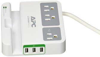APC P3U3B Essential Surge Arrest, 3 Outlets, 3 USB Charging Ports, 120V, Black N2