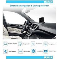 7" Full HD Car Smart Link Navigation &amp; Driving Recorder - Black