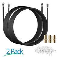 RG-6 | 25 Ft | Black | 2 Pack | UL CL2 Certified Cable Quad Shielded Coaxial Cable For Satellite TV &amp; High Speed... N30