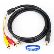 SlickBlue 5Ft 1.5m HDMI To 3-RCA Video Audio Signal Transmitter Male Extension Adapter Cable For HDTV DVD N2