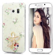 YOKIRIN Galaxy S6 Edge Case, 3D Handmade Luxury Crystal Rhinestone with TWO Cute Hairy Ice... N2