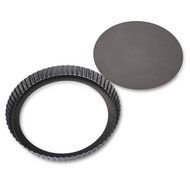 Finether Nonstick Round Tart Quiche Pan Cake Flan Pie Pan with Removable Base, FDA Standard, Dark Grey