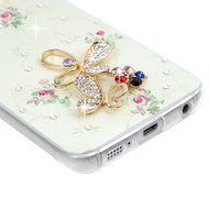 YOKIRIN Galaxy S6 Edge Case, 3D Handmade Luxury Crystal Rhinestone with TWO Cute Hairy Ice... N4