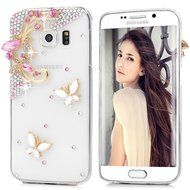 YOKIRIN Galaxy S6 Edge Case, 3D Handmade Luxury Crystal Rhinestone with TWO Cute Hairy Ice... N5