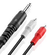 TNP Premium 1/4 Inch TRS To Dual RCA Audio Cable (6FT) - Male 6.35mm 1/4" TRS to 2RCA Connector Wire Cord Plug... N2