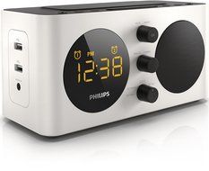Philips AJ6000/12 Clock Radio Dual USB Port for Charging FM, Digital Tuning, Dual Alarm, Natural Sound