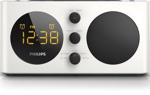 Philips AJ6000/12 Clock Radio Dual USB Port for Charging FM, Digital Tuning, Dual Alarm, Natural Sound N2