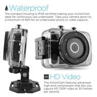 Ematic EVH625BL AVI Video Recording ActionCam HD with Post and Helmet Mount N2