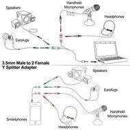 ENVEL 3.5mm Jack Cable Adapter Kit Mutual Convertors for PC headset and Smartphone Tablet Earphone with Headphone... N9