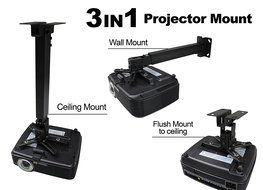 Elite Screens 12&quot; Wall and Ceiling Hanging L-Brackets for Manual/Spectrum/VMAX2 series, Black...