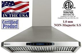 XtremeAir PX02-W36 Wall Mount Range Hood with 900 CFM Baffle Filters with Grease Drain Tunnel, 36" N4