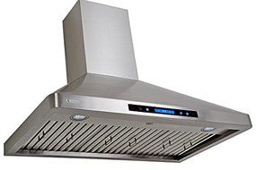 XtremeAir PX02-W36 Wall Mount Range Hood with 900 CFM Baffle Filters with Grease Drain Tunnel, 36" N6