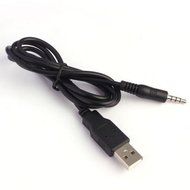 3.5mm Male AUX Audio Jack To USB 2.0 Male Charge Cable Adapter Cord Black 3 Feet