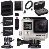 GoPro HERO4 Black + Rechargeable Battery + Dual Battery Charger + Case for GoPro HERO4 and GoPro Accessories +... N3