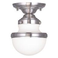 Livex Lighting 5720-91 Oldwick 1-Light Ceiling Mount, Brushed Nickel by Livex Lighting