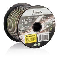 Aurum Cables 12 Gauge Dual Color Transparent PVC Speaker Zip Wire l Green and Regular Transparent I w/ ft markings... N5