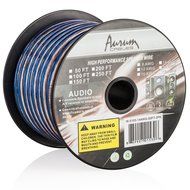 Aurum Cables 12 Gauge Dual Color Transparent PVC Speaker Zip Wire l Green and Regular Transparent I w/ ft markings... N6
