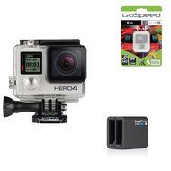 GoPro Hero4 Hero 4 12MP Full HD 4K 30fps 1080p 120fps Built-In Wi-Fi Waterproof Wearable Camera Black Adventure... N124