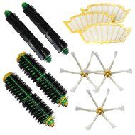 SHP-ZONE 2 Bristle Brushes &amp; 2 Flexible Beater Brushes &amp; 3 Side Brushes 6-Armed &amp; 3 Filters Pack Mega Kit for...