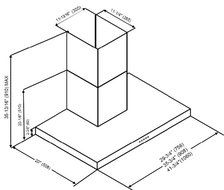 KOBE Range Hoods RAX2130SQB-WM-1 3-Speed 750 CFM Stainless Steel Brillia Wall Mount Range Hood, 30" N5