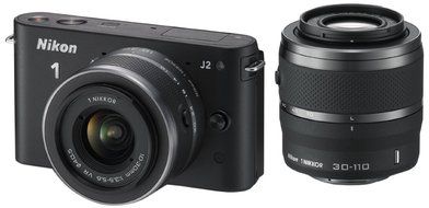 Nikon 1 J2 10.1 MP HD Digital Camera with 10-30mm and 30-110mm VR Lenses (Black)