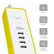 ON 3 AC Outlet Surge Protector Power Strip with 4 USB Charging Station, USB 3.1A Max Output with Level 6 Efficiency... N24